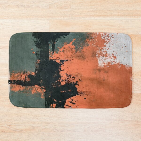Item preview, Black Form & Orange Explosion No.17 | Textured Abstract designed and sold by SlowRegardArt.