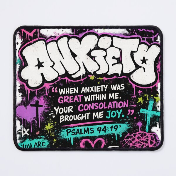 Item preview, Anxiety Psalm 94:19 Graffiti Design designed and sold by ButterflyHolly Resource.