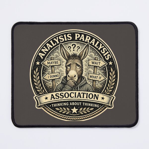 Item preview, Analysis Paralysis Association Donkey Hoodie - Thinking About Thinking Overthinking Design  designed and sold by Halejo68.