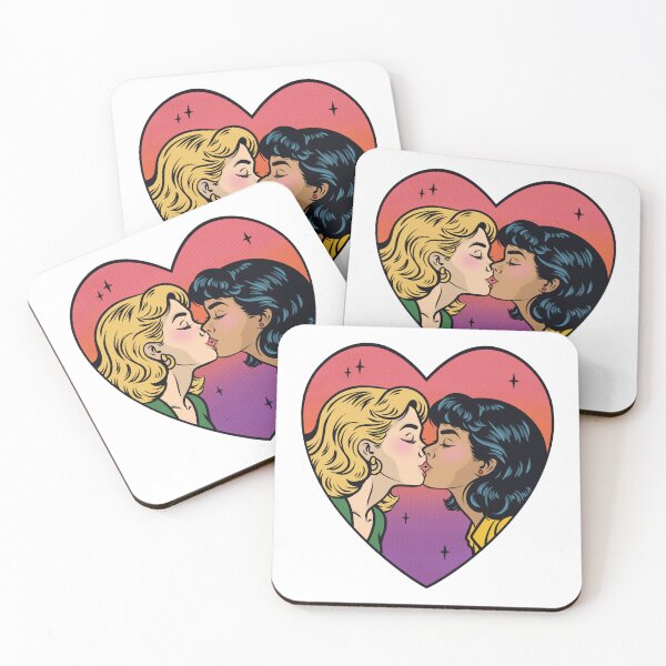 Item preview, Vintage Pop Art Lesbian Kiss Heart Pride designed and sold by Anne97s.