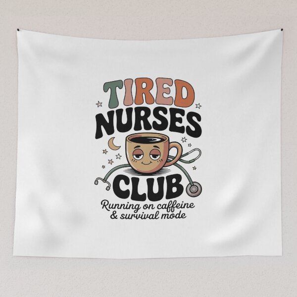 Item preview, Tired Nurses Club Funny Nurse Coffee Survival Quote Classic T-Shirt  designed and sold by podlook.