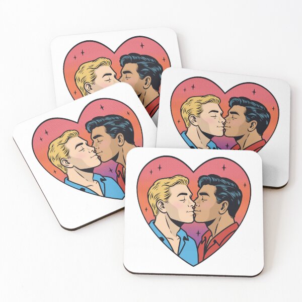 Item preview, Vintage Pop Art Gay Kiss Heart Pride designed and sold by Anne97s.