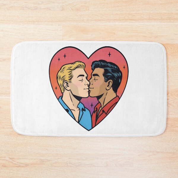 Item preview, Vintage Pop Art Gay Kiss Heart Pride designed and sold by Anne97s.