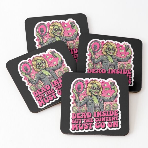 Item preview, Dead Inside But The Content Must Go On - Zombie Influencer Sticker designed and sold by Rovano.