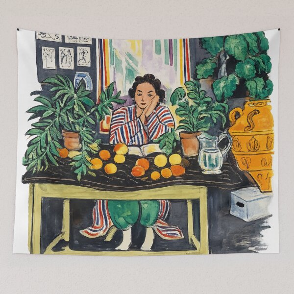 Item preview, Interior with an Etruscan Vase by Henri Matisse - Modernist Interior Painting Illustration for Mid Century Art Lovers designed and sold by RickE.