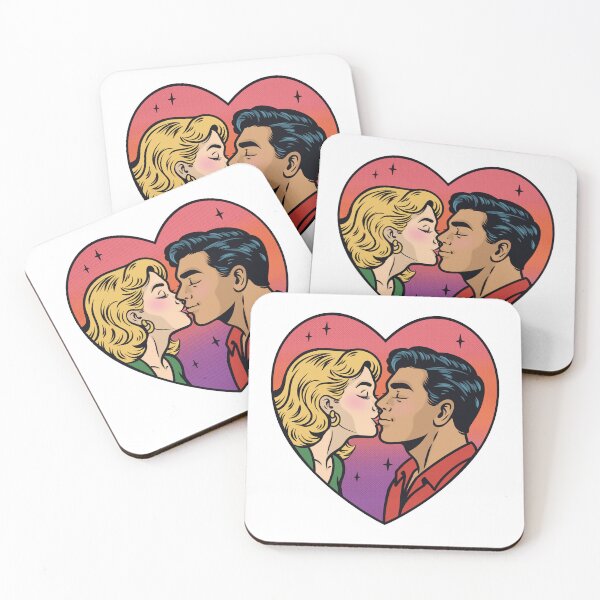 Item preview, Retro Pop Art Couple Kiss Heart Pride designed and sold by Anne97s.