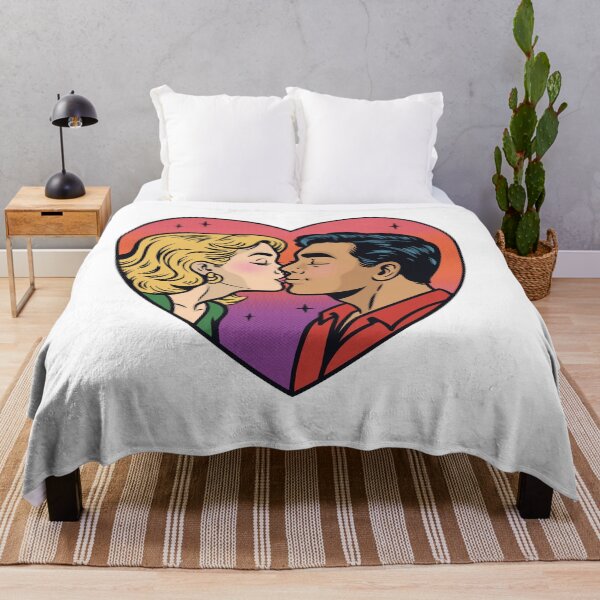 Item preview, Retro Pop Art Couple Kiss Heart Pride designed and sold by Anne97s.