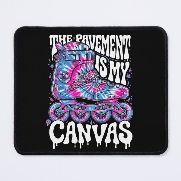 Item preview, The Pavement is My Canvas Groovy Tie Dye Rollerblading Merch Inline Skating T-Shirt designed and sold by Forbidden Merch.