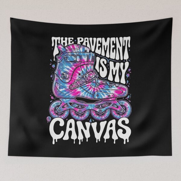 Item preview, The Pavement is My Canvas Groovy Tie Dye Rollerblading Merch Inline Skating T-Shirt designed and sold by Forbidden Merch.