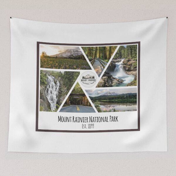 Item preview, Mount Rainier National Park image collage designed and sold by SmyrnaBuffalo.