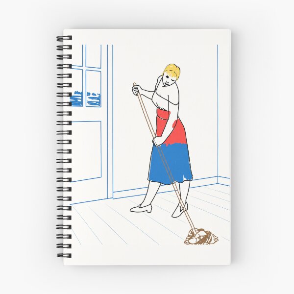Item preview, Woman Mop Cleaning Home Illustration designed and sold by goldcov.