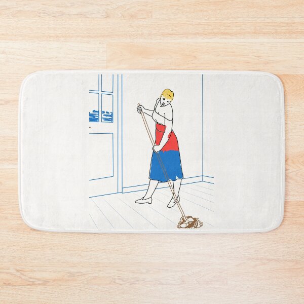 Item preview, Woman Mop Cleaning Home Illustration designed and sold by goldcov.