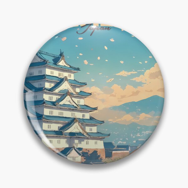 Item preview, Anime Girl Contemplating Himeji Castle Golden Hour Pastel Art designed and sold by JacksoonLester.
