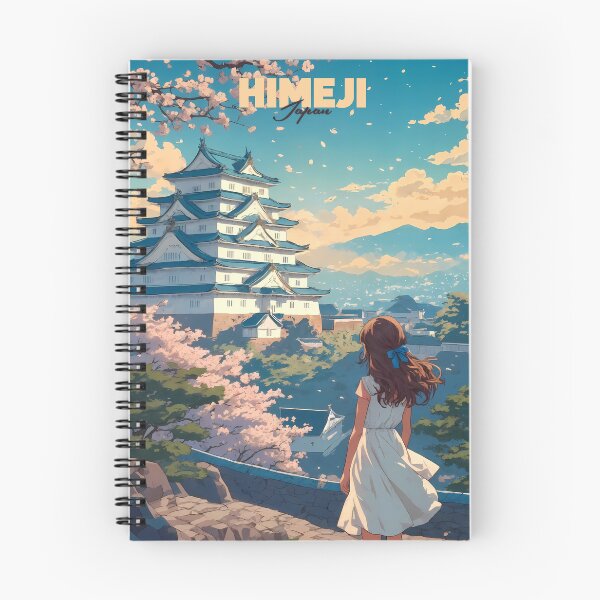 Item preview, Anime Girl Contemplating Himeji Castle Golden Hour Pastel Art designed and sold by JacksoonLester.