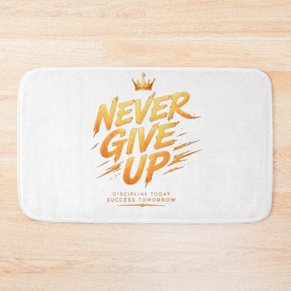 Item preview, Never Give Up motivational golden quote with crown designed and sold by Ahmedsyde.