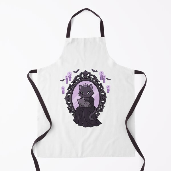 Item preview, Elegant Black Cat in Dark Dress with Crown Embracing Kitten Reflected in Mirror designed and sold by AbanoubStore.