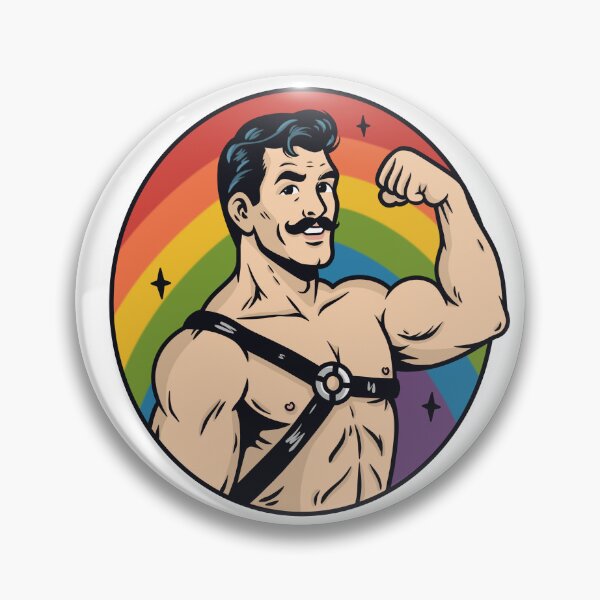 Item preview, Retro Pop Art Rainbow Leather Pride Man designed and sold by Anne97s.