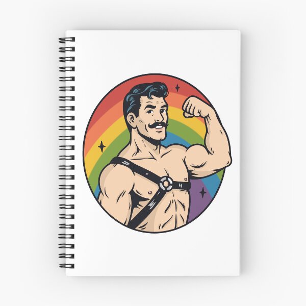 Aperçu de l'œuvre Homme fier en cuir arc-en-ciel rétro pop art créée et vendue par Anne97s.