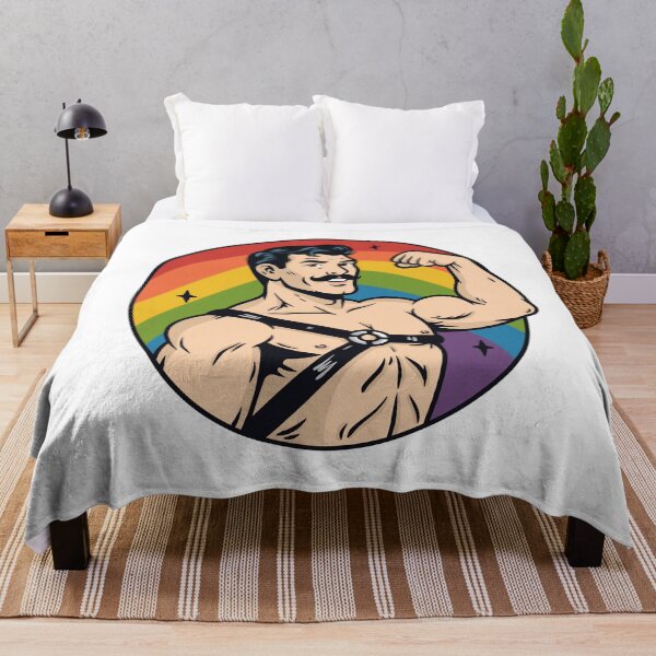 Item preview, Retro Pop Art Rainbow Leather Pride Man designed and sold by Anne97s.