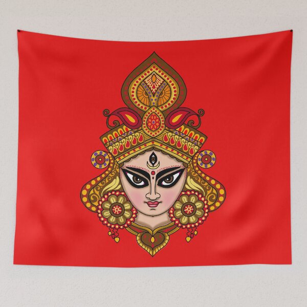 Artikelvorschau, Kunstwerk der Göttin Durga | Digitale Illustration der göttlichen hinduistischen Göttin entworfen und verkauft von Harshit_Digital_Arts.
