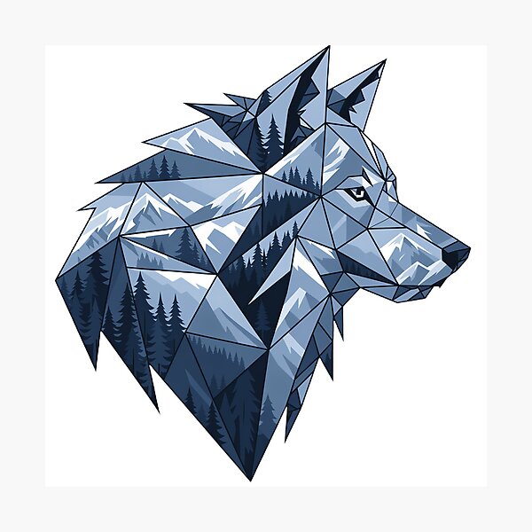 Item preview, Geometric Mountain Wolf T-Shirt - Low Poly Nature Design designed and sold by charliedelong.