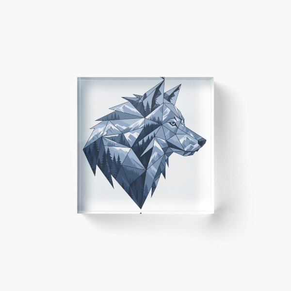 Item preview, Geometric Mountain Wolf T-Shirt - Low Poly Nature Design designed and sold by charliedelong.
