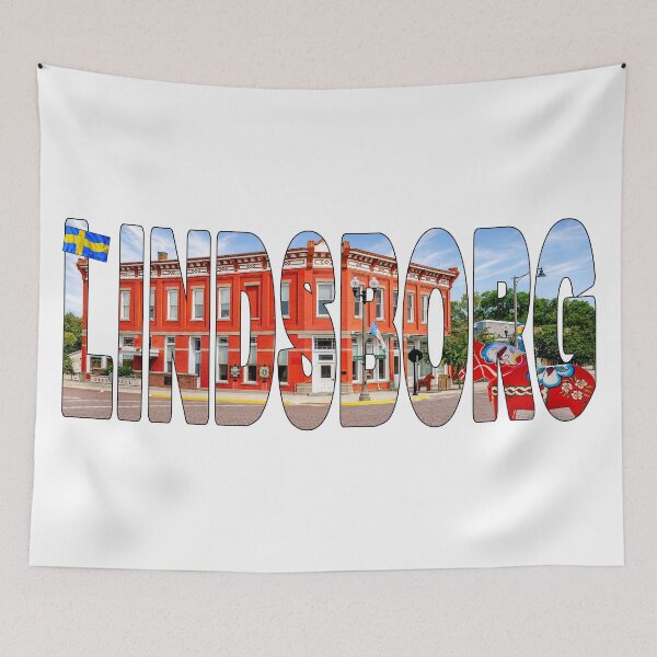 Item preview, LINDSBORG - Little Sweden in Kansas Red City Hall Building Dala Horses designed and sold by Adam Gormley.