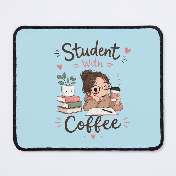 Item preview, Cute Student With Coffee Kawaii Study Aesthetic Sticker | Cozy College Life Design designed and sold by Sanika arts .