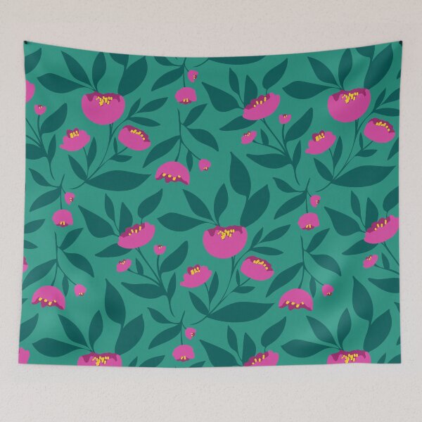 Item preview, Bold and bright hot pink peony  designed and sold by Jennifer Ladd.