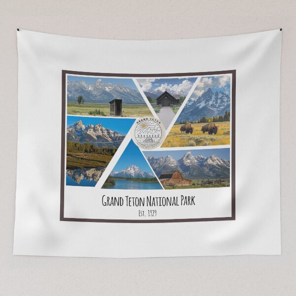 Item preview, Grand Teton National Park image collage designed and sold by SmyrnaBuffalo.