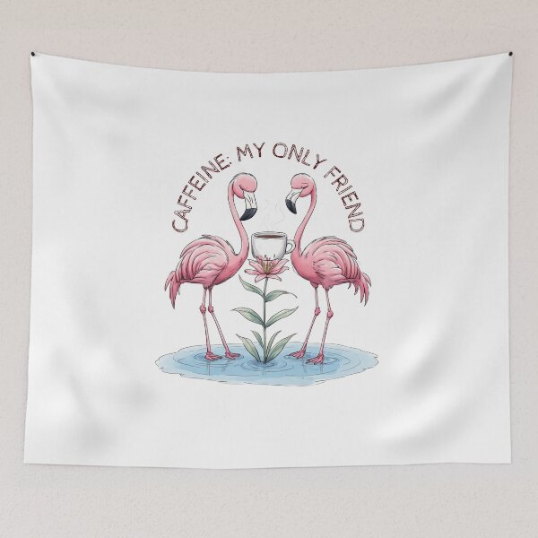 Item preview, Caffeine My Only Friend Cute Flamingo Coffee Art designed and sold by dcohea.