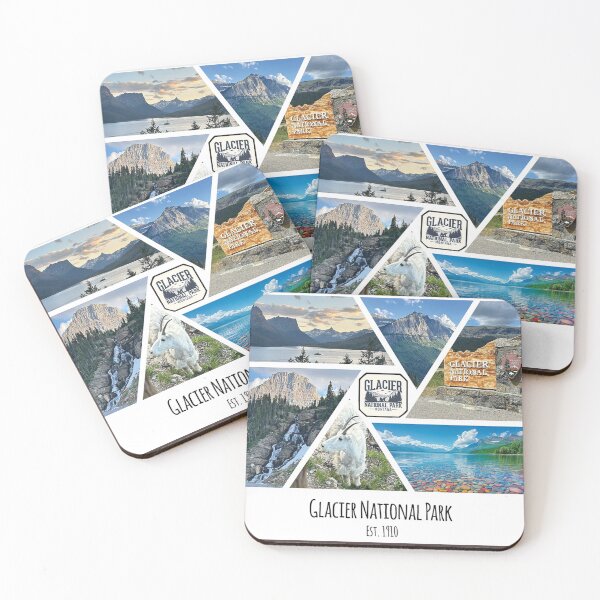 Item preview, Glacier National Park image collage designed and sold by SmyrnaBuffalo.