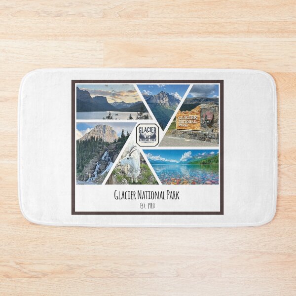 Item preview, Glacier National Park image collage designed and sold by SmyrnaBuffalo.