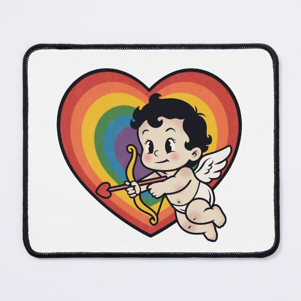 Item preview, Cute Vintage Cupid with Rainbow Pride Heart designed and sold by Anne97s.