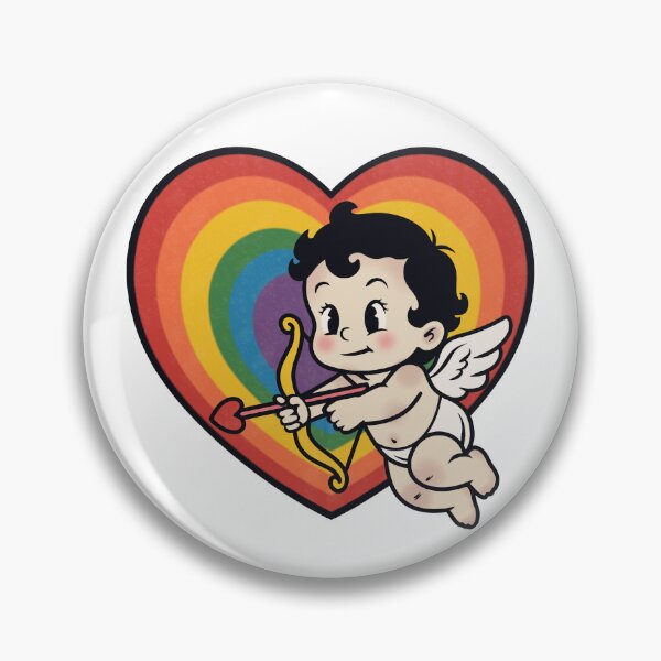 Item preview, Cute Vintage Cupid with Rainbow Pride Heart designed and sold by Anne97s.