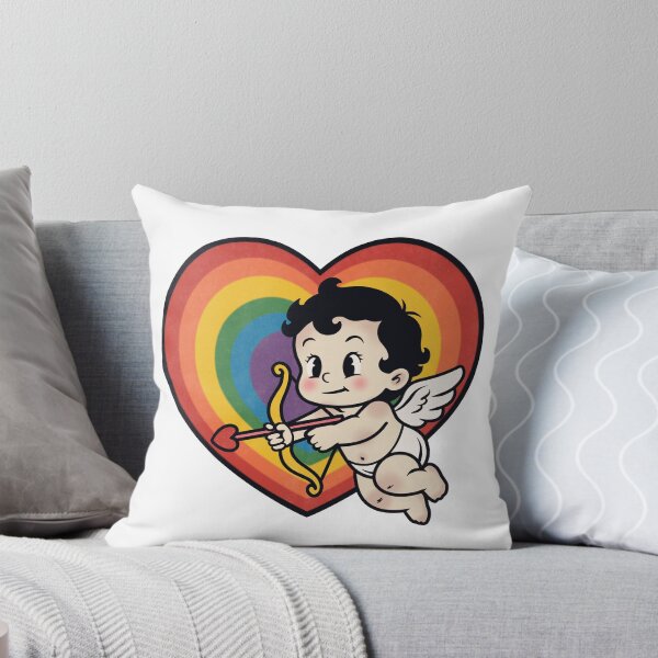 Item preview, Cute Vintage Cupid with Rainbow Pride Heart designed and sold by Anne97s.