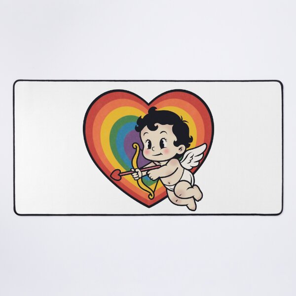 Item preview, Cute Vintage Cupid with Rainbow Pride Heart designed and sold by Anne97s.