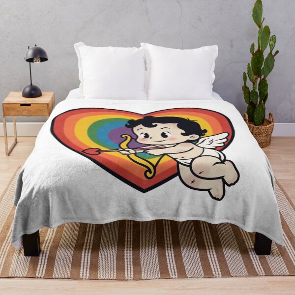 Item preview, Cute Vintage Cupid with Rainbow Pride Heart designed and sold by Anne97s.