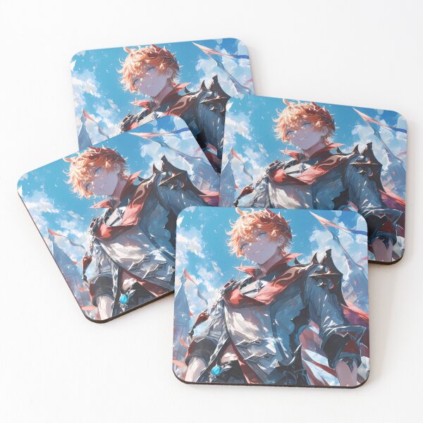 Item preview, Tartaglia Childe Genshin Impact Confident Hero With Red Scarf designed and sold by Spraykart.