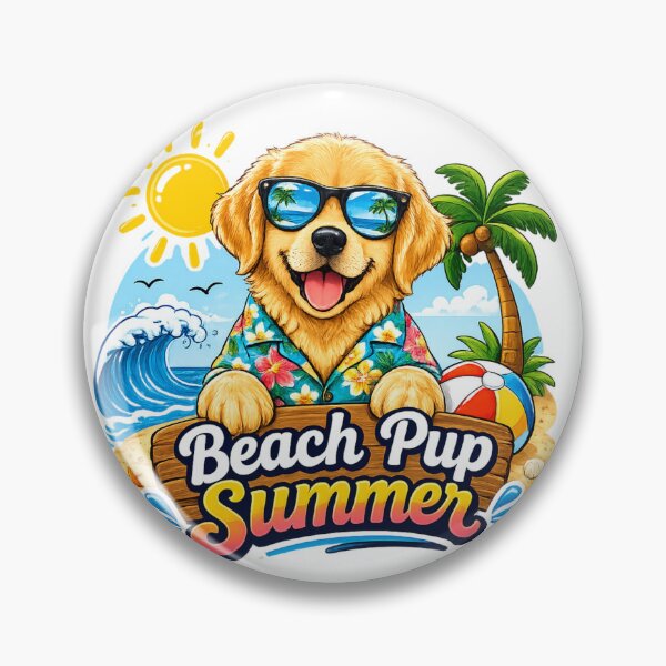 Item preview, Beach Pup Summer Cute Dog Sunglasses Tropical Vacation Design designed and sold by VibrantVisionM.
