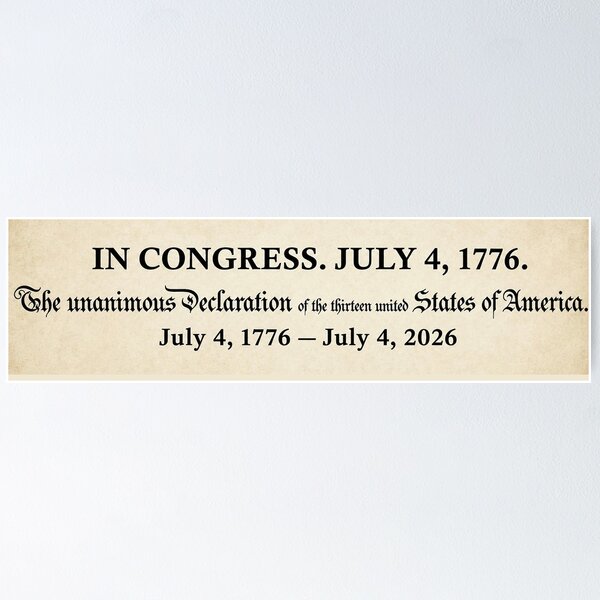 Item preview, In Congress July 4 1776 Unanimous Declaration 250th Anniversary 1776 2026 History T-Shirt designed and sold by No Kings Bling.