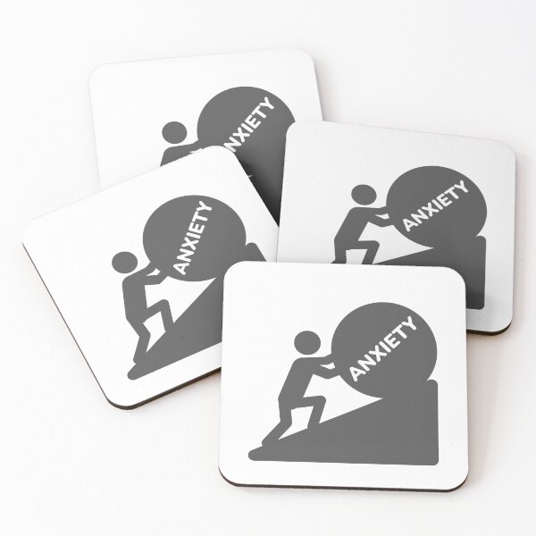 Item preview, Anxiety Daily Struggle Sisyphus Boulder Minimalist Icon designed and sold by Shape Snip Studio.