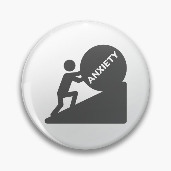 Item preview, Anxiety Daily Struggle Sisyphus Boulder Minimalist Icon designed and sold by Shape Snip Studio.