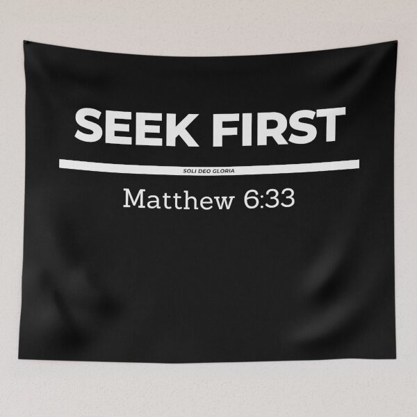 Item preview, Seek First Matthew 6:33 Bible Verse Christian Design designed and sold by Ken Chung.
