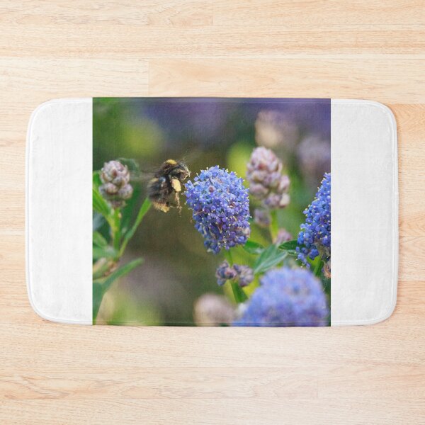 Item preview, Bumblebee in Flight Approaching Ceanothus Flower designed and sold by Feathers-Fur.