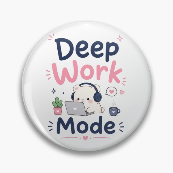 Item preview, Deep Work Mode Cute Bear Study Aesthetic Sticker | Kawaii Productivity Laptop Design designed and sold by Sanika arts .