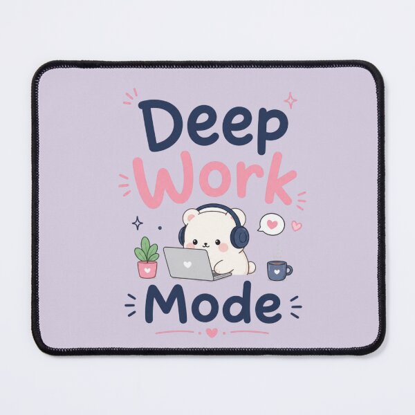 Item preview, Deep Work Mode Cute Bear Study Aesthetic Sticker | Kawaii Productivity Laptop Design designed and sold by Sanika arts .