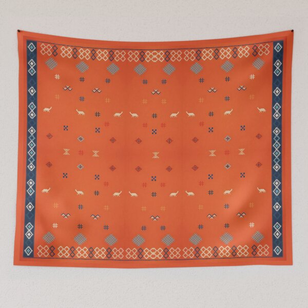 Item preview, Vibrant Moroccan Orange Tribal Surface Pattern designed and sold by arteresting-art.