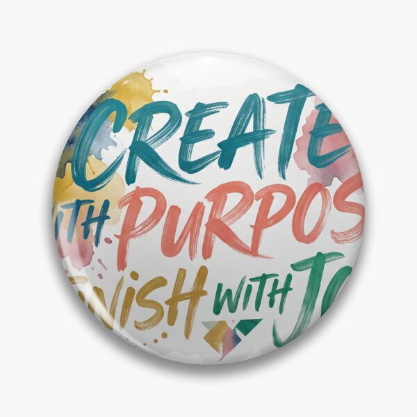Item preview, Create with Purpose Finish with Joy - Artist Watercolor Quote designed and sold by redblink store.