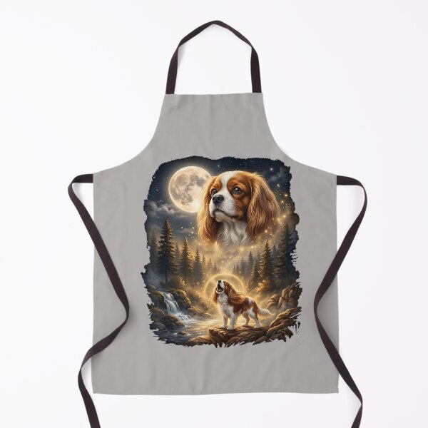 Item preview, Cavalier King Charles Spaniel Howling At The Moon Retro designed and sold by MabelWells.